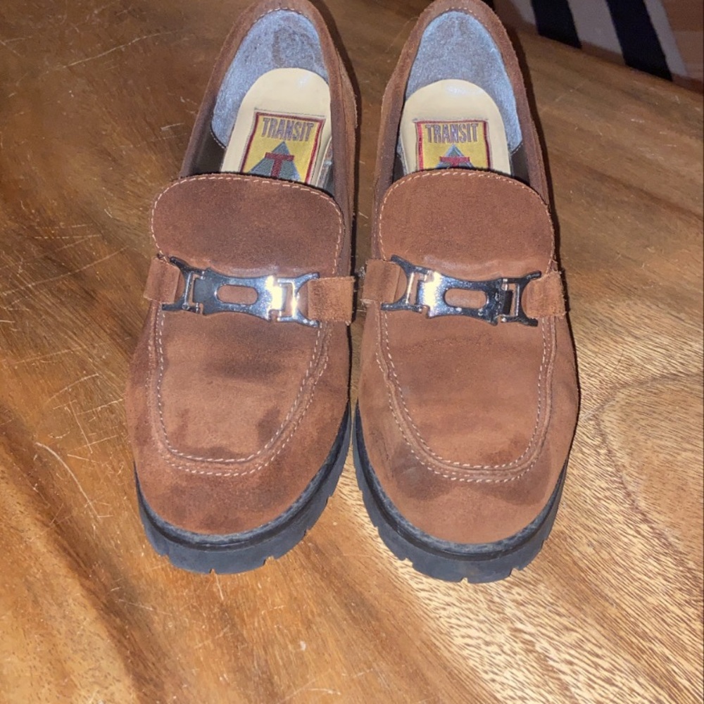 suede brown clogs